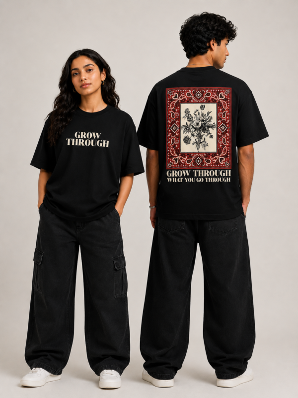 Grow Through Oversized T-Shirt Black | The Mild Fashion